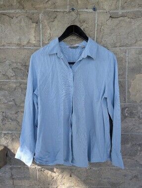 TED BAKER Linen Blend Button Down Women's Top